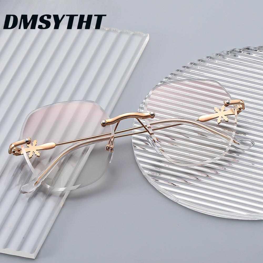 Women Men  Trendy Reading Glasses Anti-blue Light Eyeglasses Unisex Women Retro Rimless Eyewear
