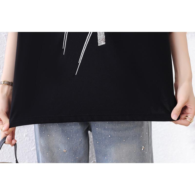 DIMANAF 2025 Summer Plus Size Oversized O-Neck T-Shirt Women Loose Tops Tees Fashion Casual New Shirt