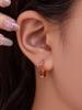 Qiong Yao Zircon Three-Row Diamond U-Shape Ear Cuff, 18k Gold Plated Stainless Steel Earrings