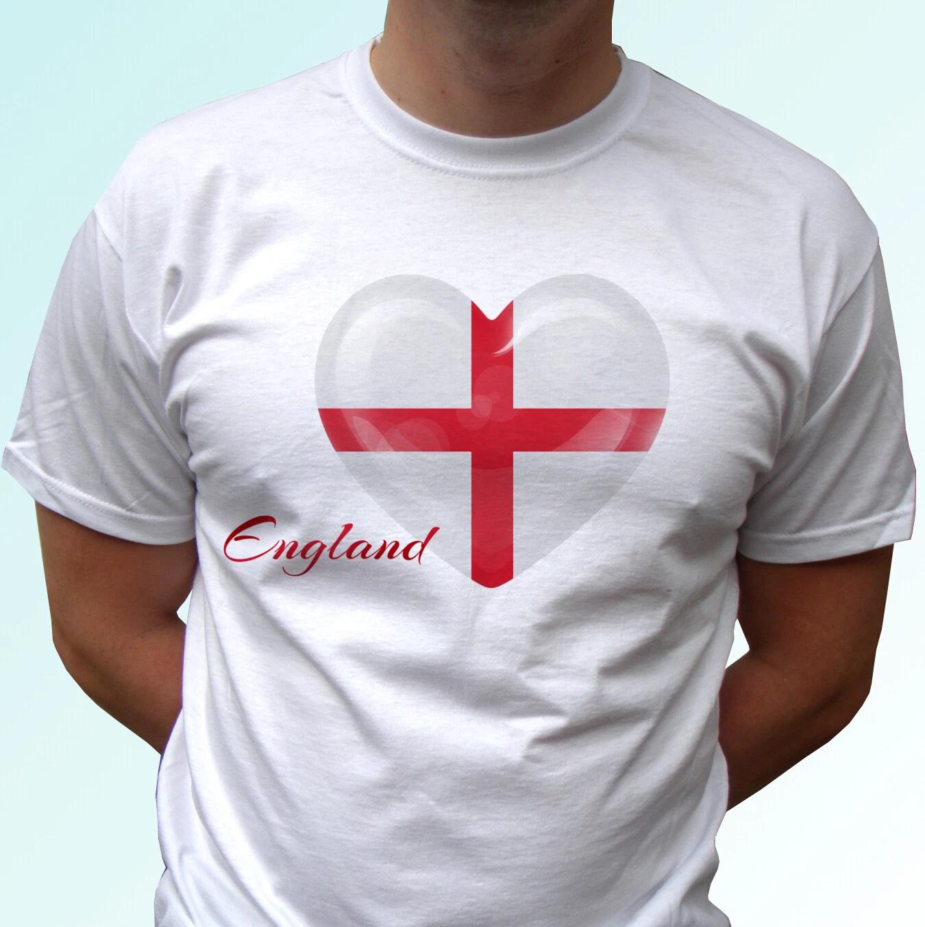 

England Heart kids boys T-Shirt top flag great britain white tee s s kids sizes 140