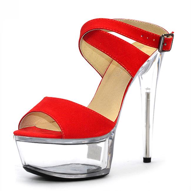 Nianzhe, Your 15cm High-heeled Wristband Shoes, Crystal Heel Frosted Leather Platform Women's Shoes.