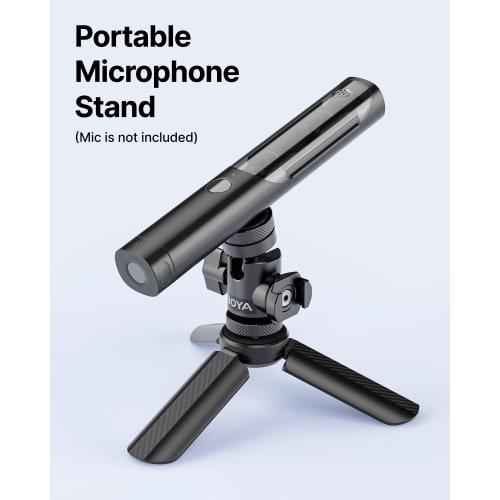 BOYA Magic Tripod Stand for Desktop Microphones with Non-Slip Rubber Feet, Foldable Desk Microphone Stand for Gaming, Podcasting, Meetings, and Chatti