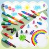 15 Pcs Stacking Crayons 12 Colors Buildable Crayons Set Colorful Drawing Crayons Party Favors DIY Rainbow Painting Pencils for School Office Birthday