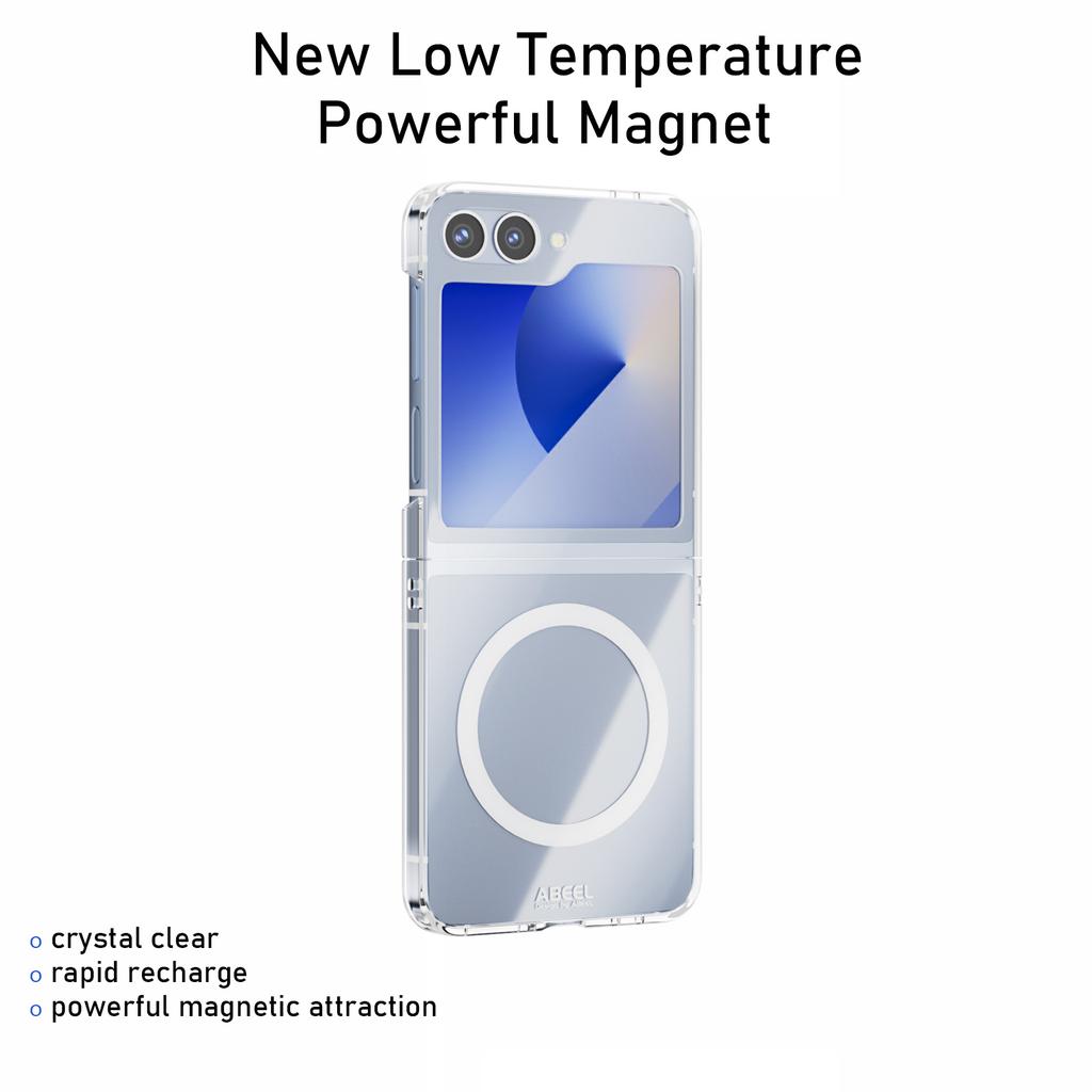 ABEEL For Samsung Galaxy Z Flip6 5G Magnetic Case Clear PC Anti Scratch Phone Cover