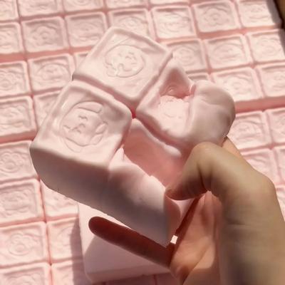 Taba Squishy Strawberry Milk Cube Cake Bread Squeeze Toy Soft Stress Relief Slow Rising Sensory Fidget Toys for Kids and Adults