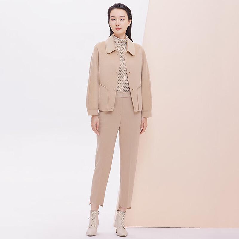 JESSIE Women's Elegant Lapel Short Wool Blend Coat