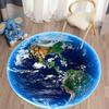 Flannel Printed Round Rug With Earth Globe Design For Home Decor Soft Floor Mat Planet Art Theme Modern Interior