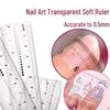 Wearable Nail Art Ruler: Transparent Nail Tip Measurement Tool with Zircon Drill