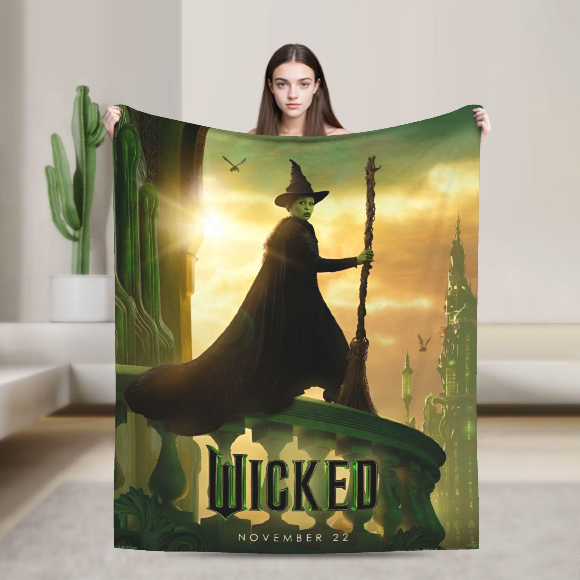 

Soft Blanket Travel Wicked Elphaba & Glinda Tonal Throw Blanket Flannel Bedspread For Couch Chair Novelty Sofa Bed Cover 75x90cm