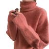 Nerzsamt Rollkragen weicher wachsartiger neuer Mohairpullover Retro-Lazy-Style Strickpullover Herbst- und Winterbekleidung
