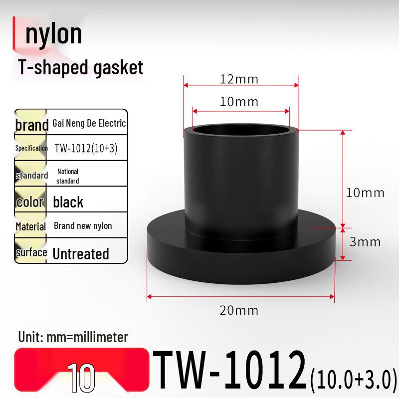 T-Shaped Nylon Gasket Ring Screw Shaft Sleeve with Concave-Convex Insulation Pad M2