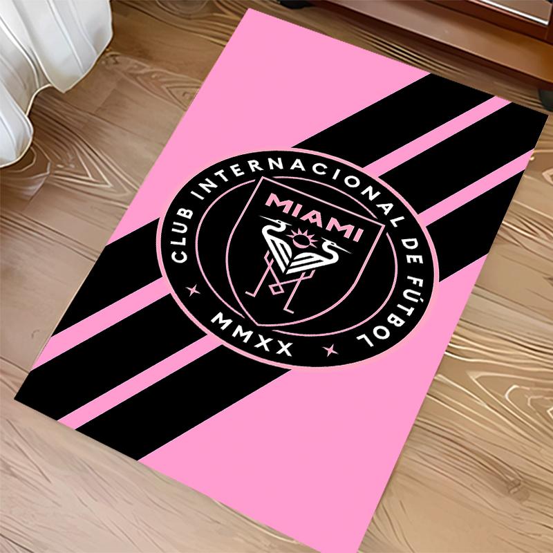 1pc Inter Miami CF Print Area Rug - Soft,Washable Non-Slip Indoor Mat for Office Chairs,Living Room,Home Office Decorative Rug