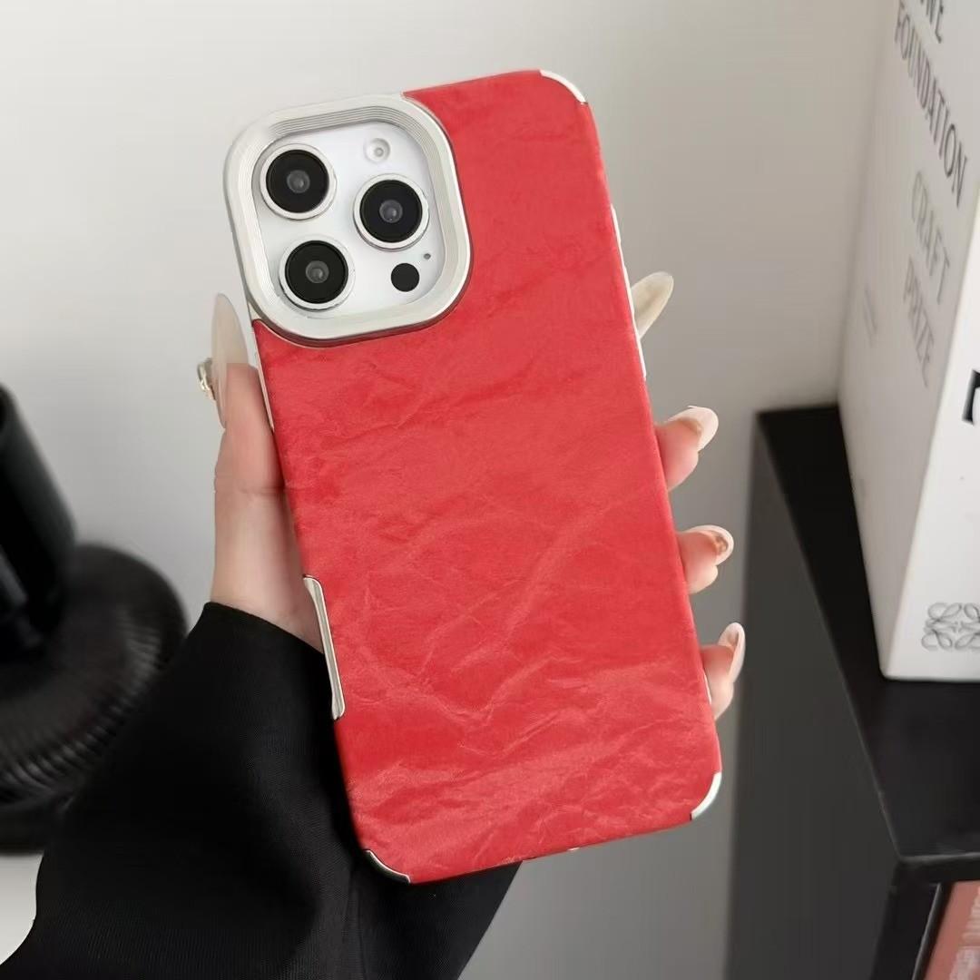 

Большой гальванизированный горный бархат с большим отверстием, подходит для iPhone16promax, защитный чехол для мобильного телефона 15/13, однотонный iPhone XS