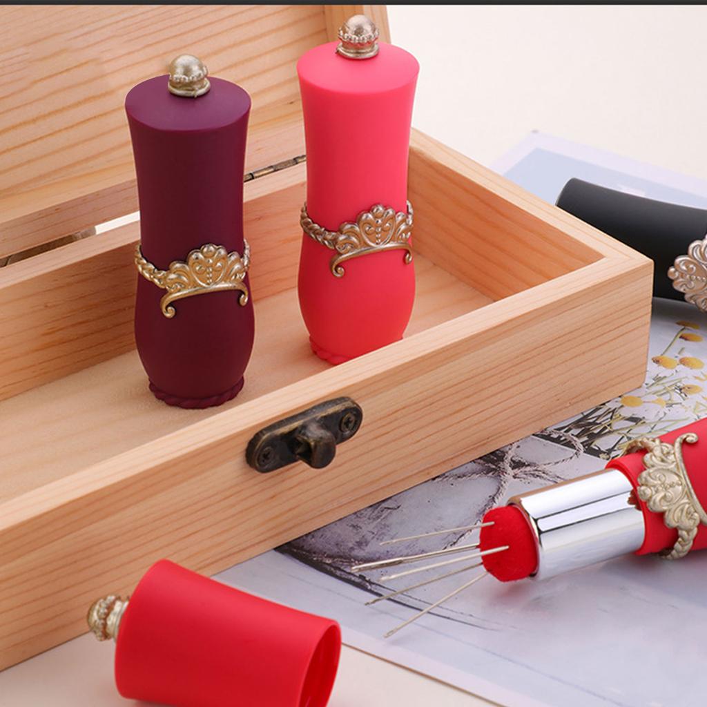 Lippenstiftform Nadelkissen Quiltnadel Aufbewahrungsbox Nähnadelhalter für Nähnadel Quiltnadel Nähzubehör