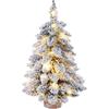 45cm Falling Snow Flocked Christmas Tree Small Artificial Christmas Tree with Light String Xmas Decoration Desktop Ornaments