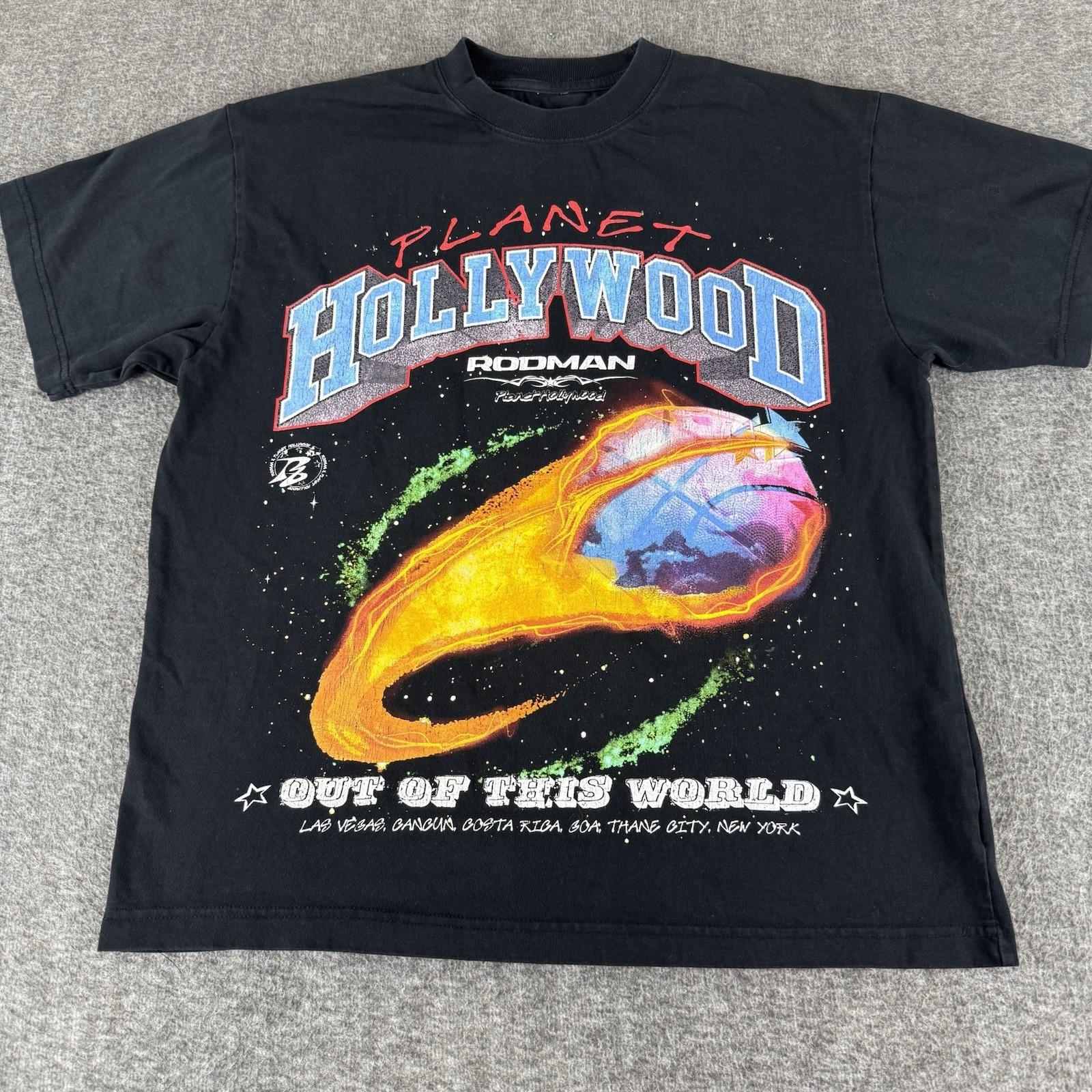 Dennis Rodman Planet Hollywood Out Of This World T Shirt Mens M Black XXXL