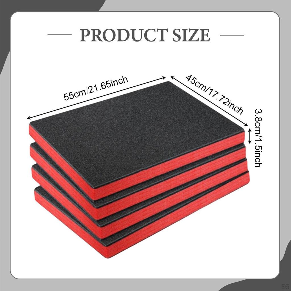 4 Pieces Tool Box Foam Inserts Packing Pads Easy to Use Sheets for Board Jewelry Padding
