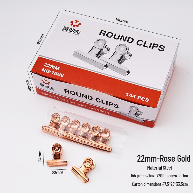 

Colored Round Steel Bill Clips - Stainless Steel File Organization Clips for Students and Office Stationery