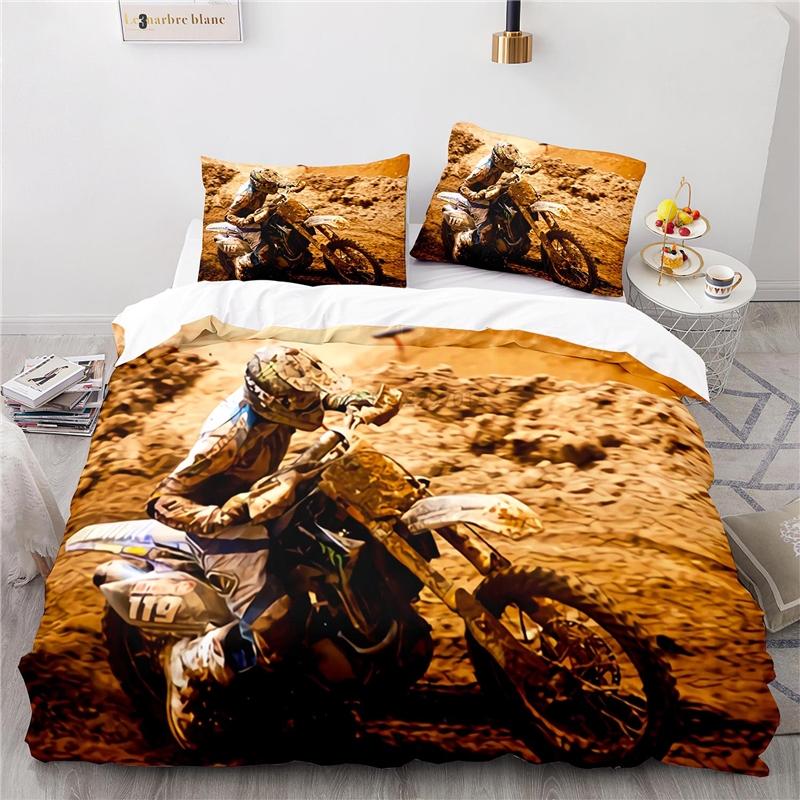 Stunt Off-road Motorcycle 3d Printed Bedding Set Duvet Cover Set with Pillowcase Twin Full Queen King Size Bedclothes Bed Linen
