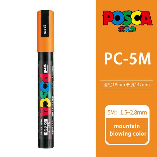 Uni POSCA Marker Farbstift, 39 Farben PC-5M/44 PC-3M/36 PC-1M, Acryl Steinmalerei Zeichnen Graffitti Marker Kunstbedarf
