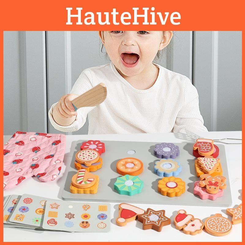 Kitchen Wooden Child Playset With Baking Cookies Parent Child Toy Interactive