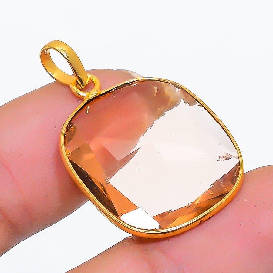

Morganite Gemstone Handmade 925 Sterling Silver Jewelry Pendant 1.30 GK-5146