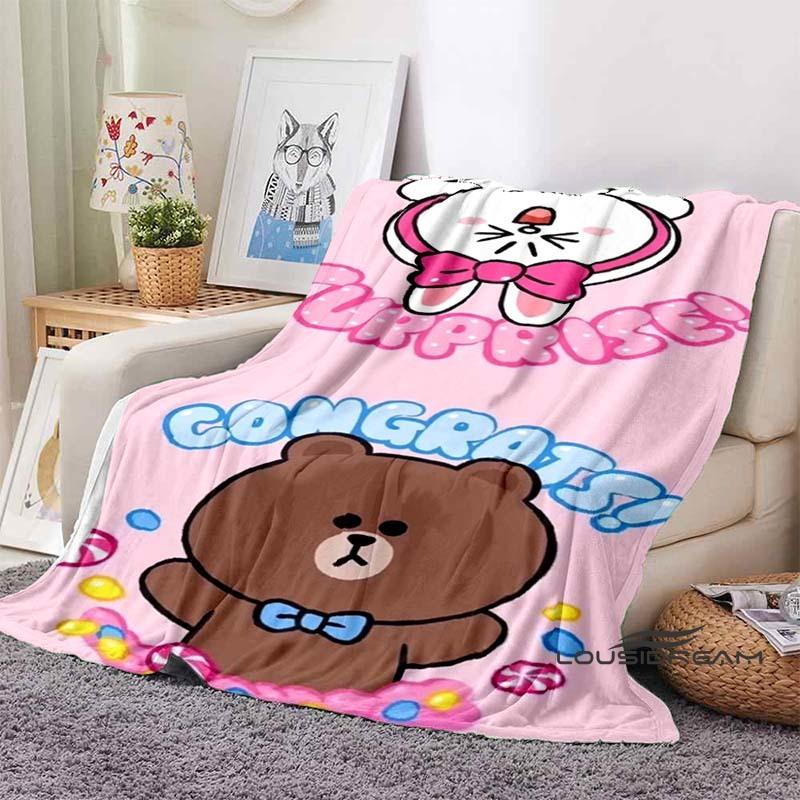 Cute BROWN & FRIENDS Blanket—Perfect for Use On Sofas, Beds, In Cars, Living Rooms, and Bedrooms. A Wonderful Gift for Children.