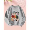 Stylish Casual Round-Neck Sweatshirt for Girls, Perfect for Autumn And Winter, Featuring Trendy Sports Prints