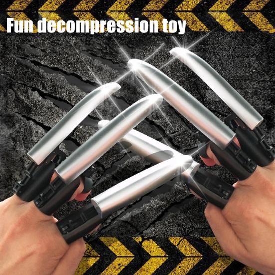 6Pcs Mechanical Retractable Wolf Claw Luminous Kids Adults Expandable Wolf Claw Halloween