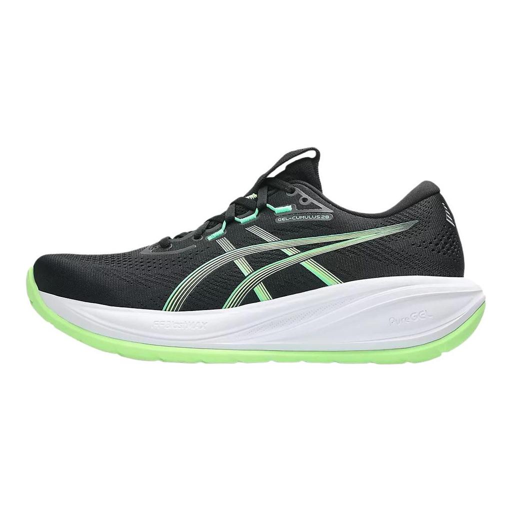 Asics GEL CUMULUS 28 Abriebfeste Freizeit-Laufschuhe Herren Schwarz Grün 1011C143-001