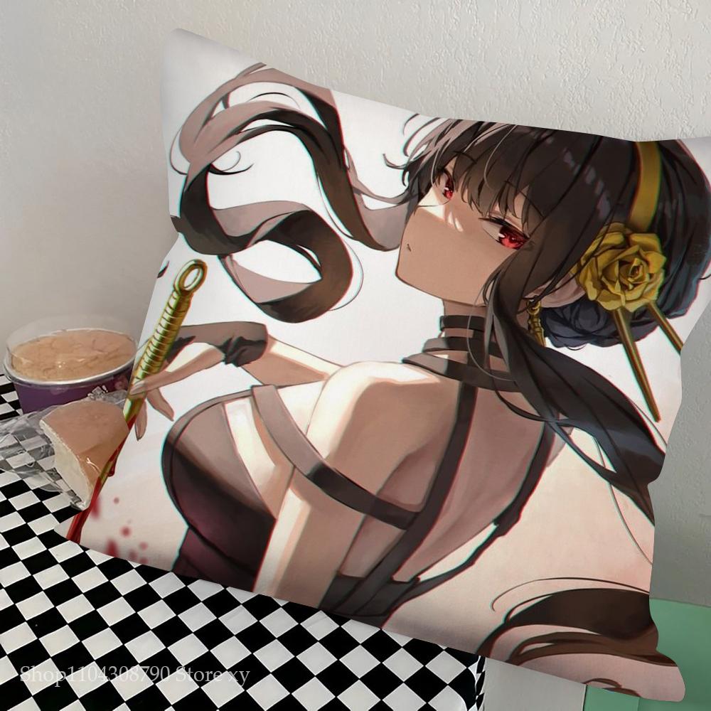 Spy X Family Animation Pillow Case Square Pillow Bedroom Sofa Leisure Comfort Cushion Car Living Room Home Decoration