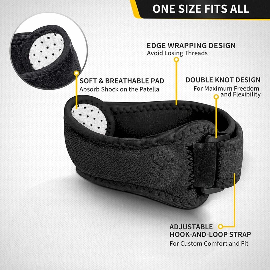 2 Pack Patella Knee Straps | Adjustable Support for Men & Women, Ease Jumper’s Knee & Tendonitis, for Running, Basketball, Volleyball