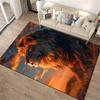 Lion Print Carpet with Sunset Design, Bold Animal Rug for Home Decor Suitable for use as an anti-slip for living room bedroom sofas