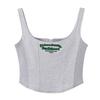 Badblood South Korea Sexy Sexy Vest Camisole Silm Short Letter Embroidered Top Sleeveless Zipper Women's Clothing