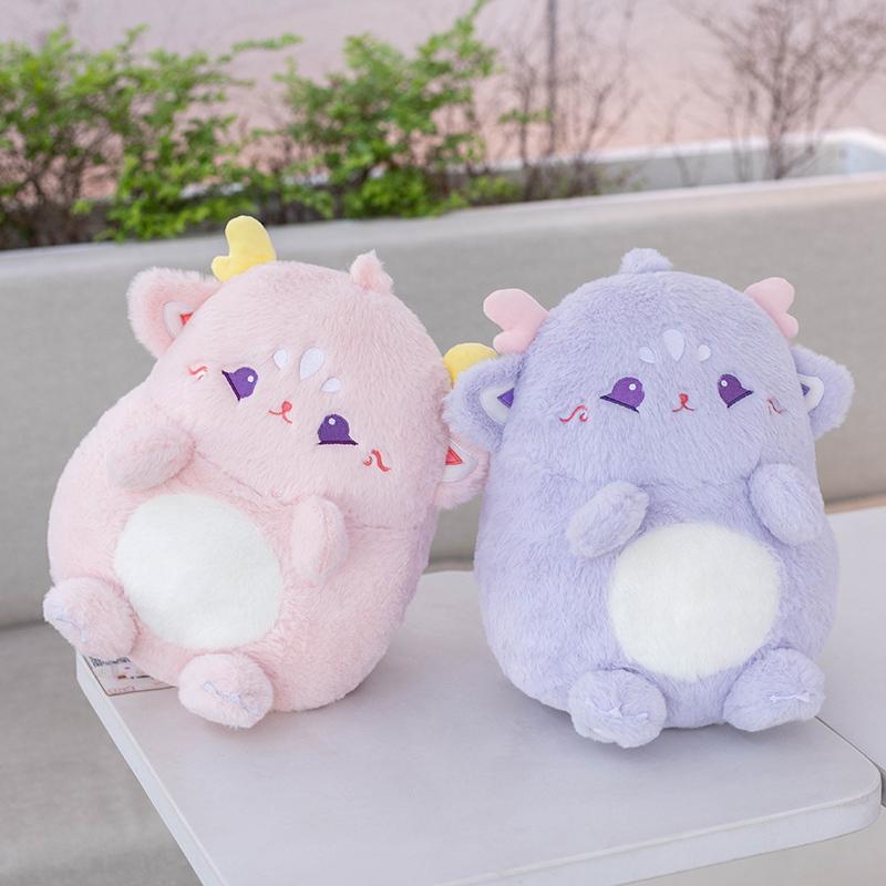 38Cm Cartoon Dragon Looong Doll Plush Toy Stuffed Fluffy Purple Pink White Green Animal Plushie Companion Sleeping Friend Gift