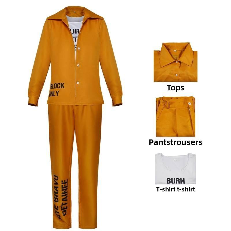 Suicide Squad Harley Quinn Prison Costume For Cosplay Halloween Stage Performance S