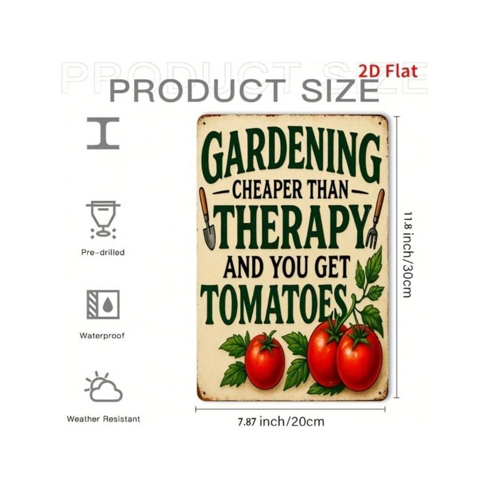 Vintage Metal Garden Tools Sign Wall Art Decor