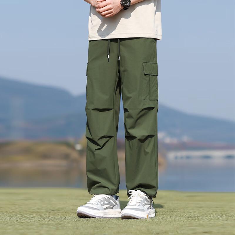 Yalu Unisex Multi-Pocket Cargo Parachute Pants YKHDF656