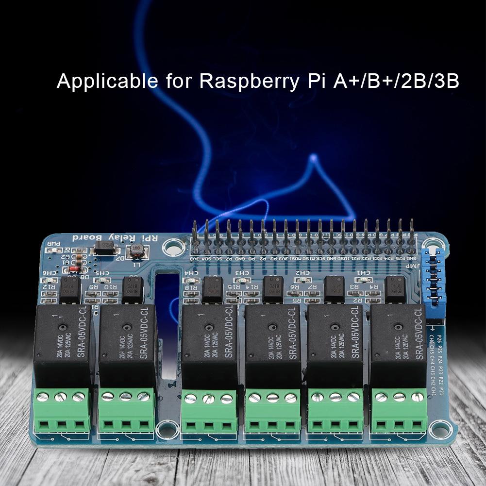 6 Channel RPi Relay Module Expansion Board for Raspberry Pi A+ B+ 2B 3B