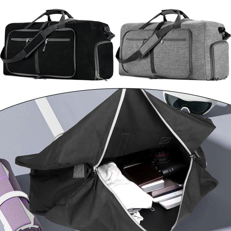

Большая вместительная складная ручная дорожная сумка, спортивная дорожная сумка с отделением для обуви, сумка для ночевки для мужчин и женщин чёрный