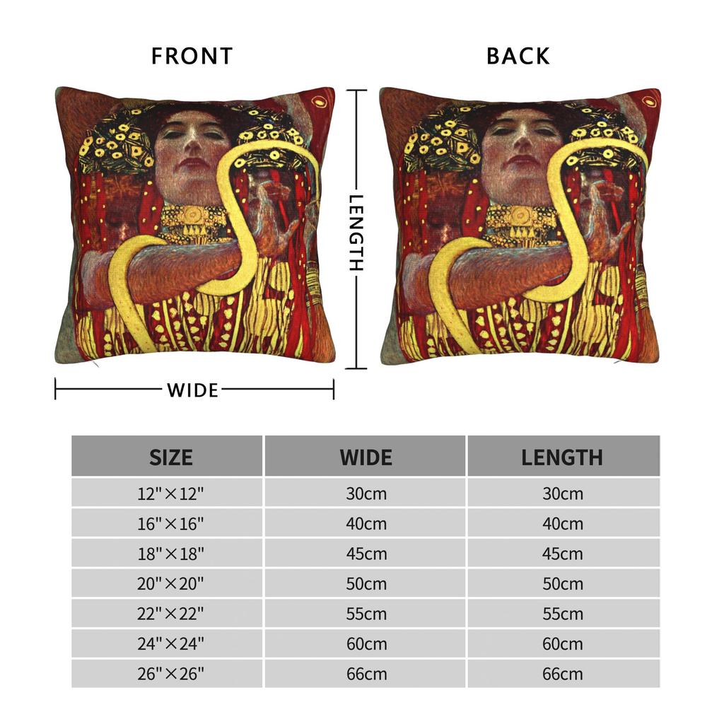 Gustav Klimt Medicine Hygieia 1907 Pillowcase Cushion Cover Decor Art Nouveau Pillow Case Cover Home Square 18