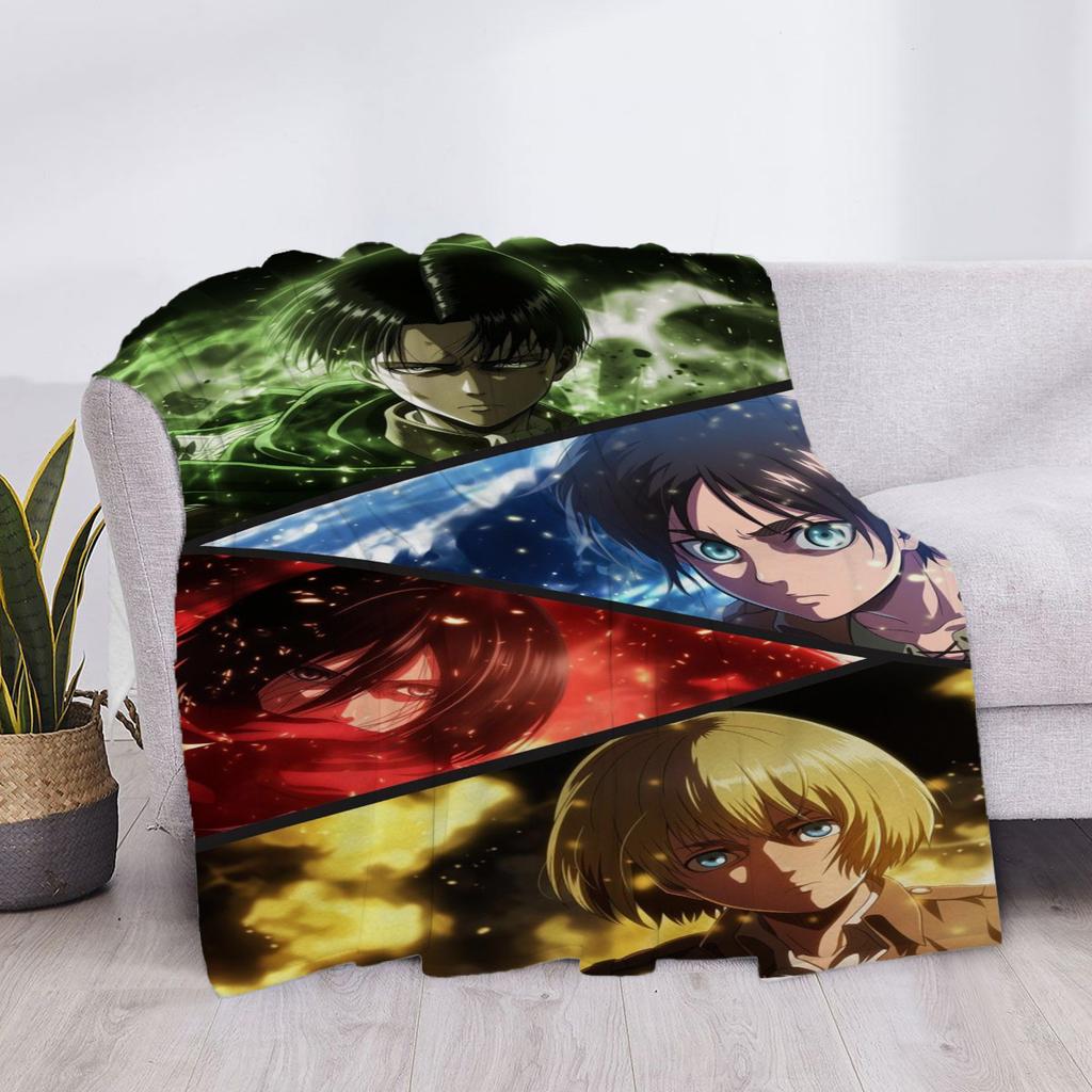 Blanket Attack on Titan Fluffy Soft Blankets & Throws Luxury Cover Plaid Throw Sofa Knee Microfiber H Anime Child Cute Home