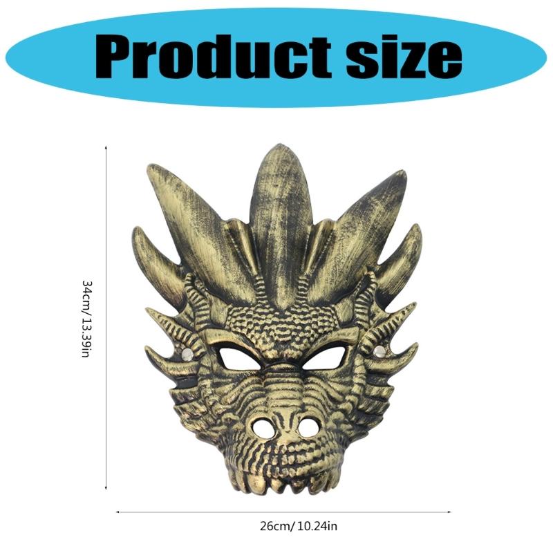Dragon Head Mask for Women Men Masquerade Dragon Head Full Face Mask Halloween Animal Mask Halloween Cosplay Accessories