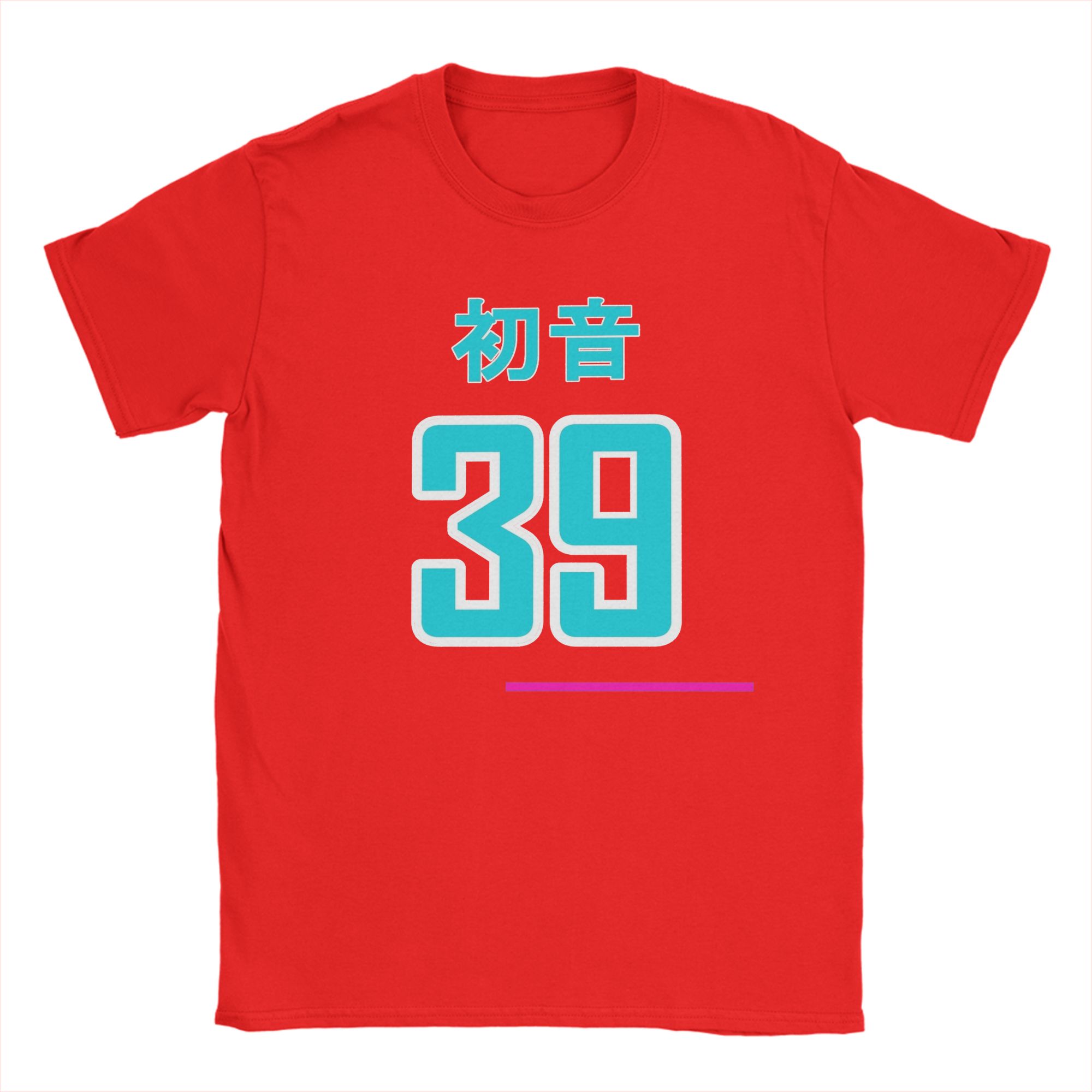 

Hatsunes Mikus Jersey TShirt Men Humor Cotton Tees Round Neck Short Sleeve T Shirts Plus Size Clothes M
