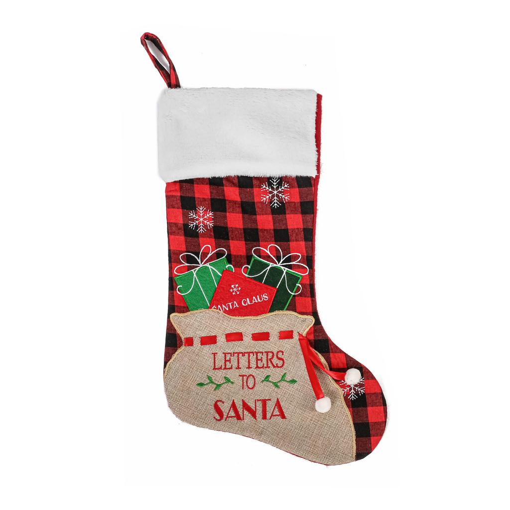 Beautifully Crafted Christmas Stocking Candy Bag With Unique Embroidered Details For Festive Decor