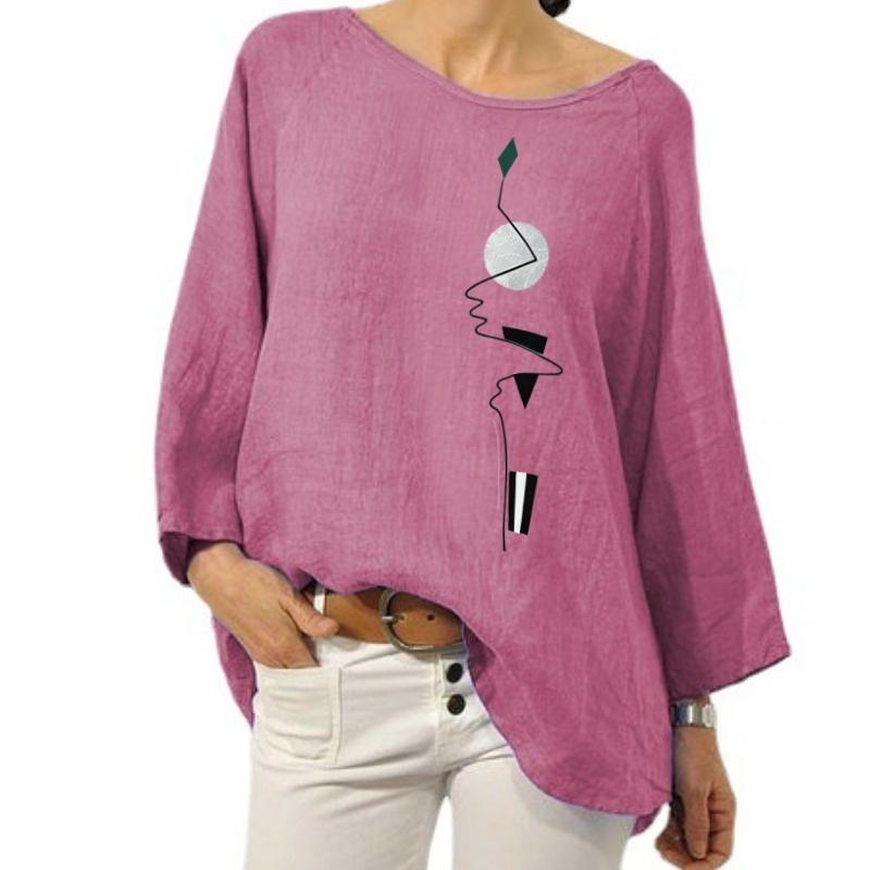 IHUASU Women's Fashion Casual Long Sleeve O-Neck Blouses & Shirts Elegant