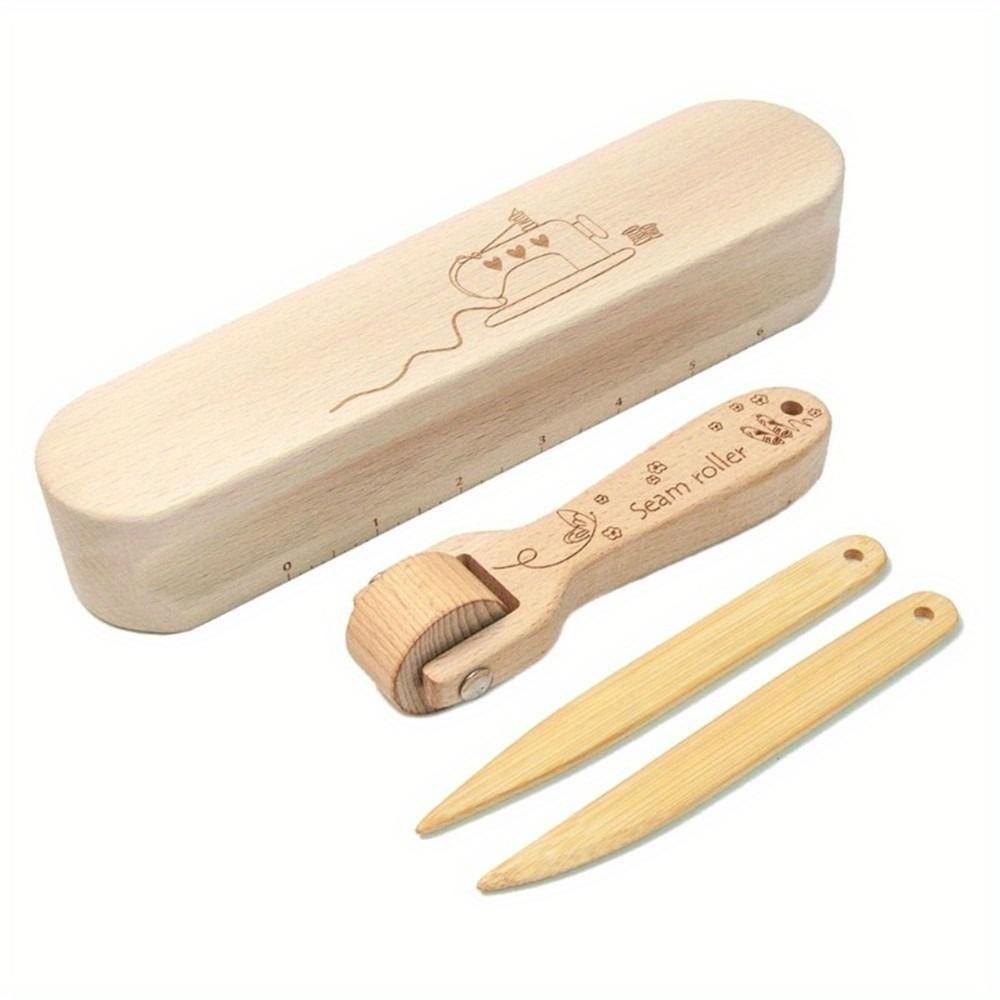 1PC/3PC/4Pcs Wood Sewing Seam Roller Tailors Clapper Seam Flattening Tool Accessories for Sewing Tailoring Ironing Patchwork Quilting