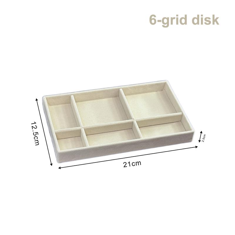 Flockovaný šperkovnicový displejový podnosový stojan Více stylů pro náhrdelník, náramek, náušnice, prsten Organizér Box