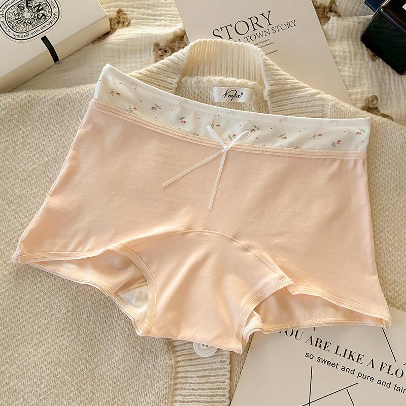 Female Spring and Autumn 10A Anti Bacterial High Waist Bag Hip Not Clip Hip Flat Angle Safety Underwear