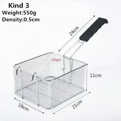 Stainless Steel Fryer Screen French Fries Frame Square Filter Net Encrypt Colander Strainers Shaped Frying Fried Mesh Basket